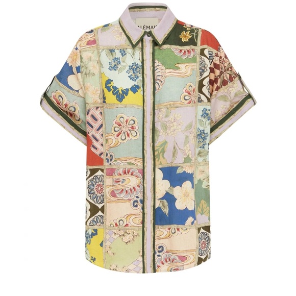 New 2025 ALEMAIS Bianca Patchwork Wide-Leg Pants and matching top set - Picture 12 of 13